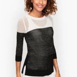 2/$35 T By Talbots Mesh Colorblock Sweater